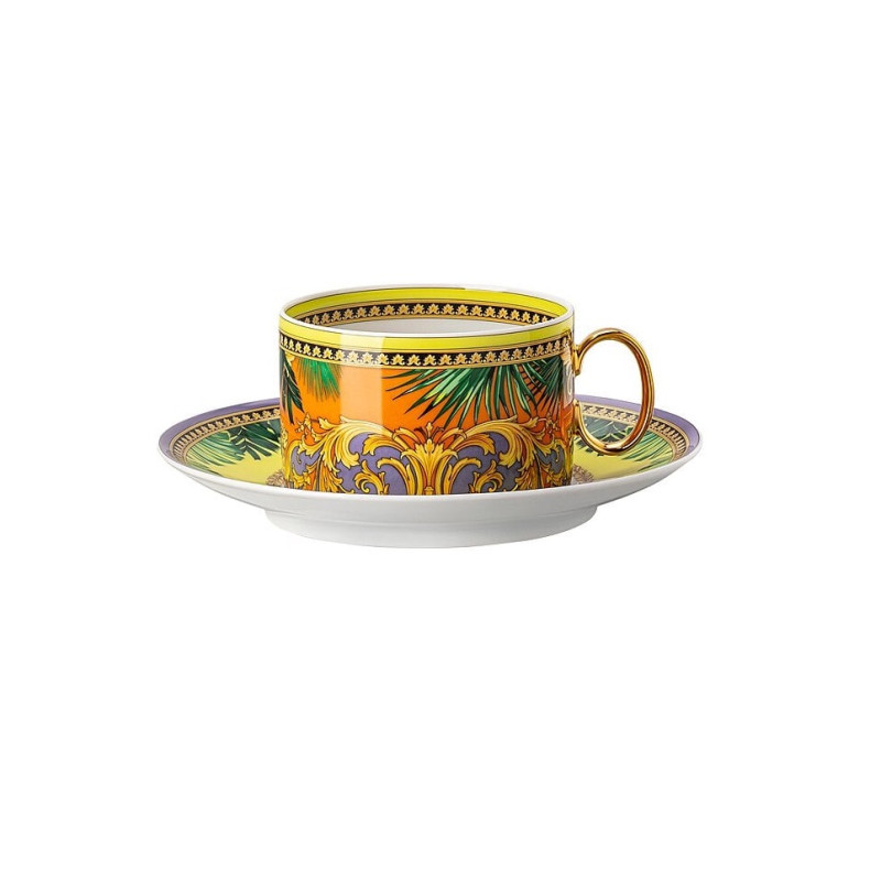 TAZZA TE  CON PIATTINO JUNGLE ANIMALIER YELLOW 19335-403715-14640