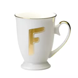 LETTER FGOLD MUG, LET01006