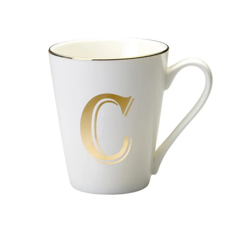 GOLD LETTER C MUG, LET01003