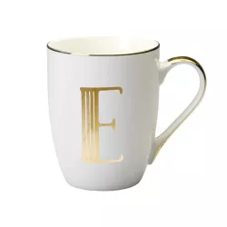 LETTER E GOLD MUG, LET01005