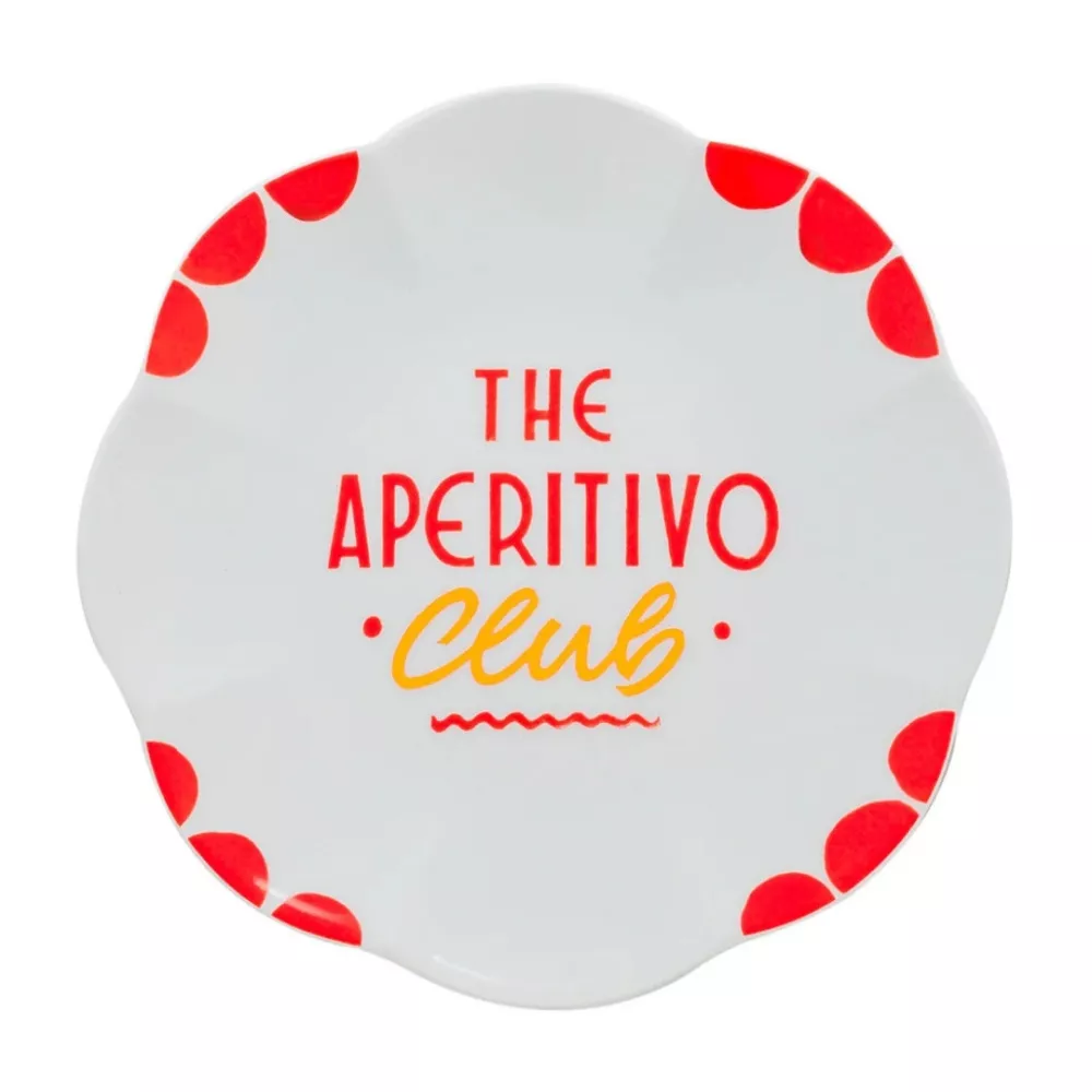 PIATTO APERITIVO THE CLUB 22 CM, CON MANICI LGP001