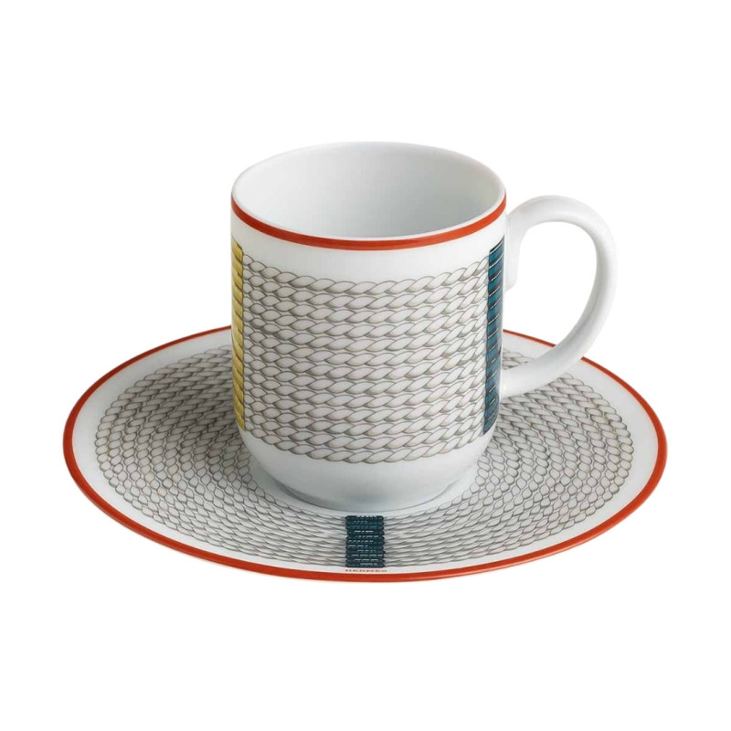COFFEE CUP WITH SAUCER, TRESSAGES EQUESTRES