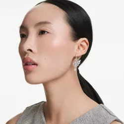 ORECCHINI SWAN, CIGNO, BIANCO, PLACCATO RODIO 5723388