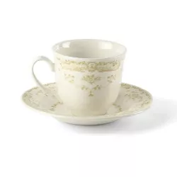 TAZZA TE CON PIATTO, ROSE