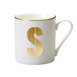 GOLD LETTER S MUG, LET01019