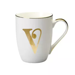 GOLD LETTER V MUG, LET01022