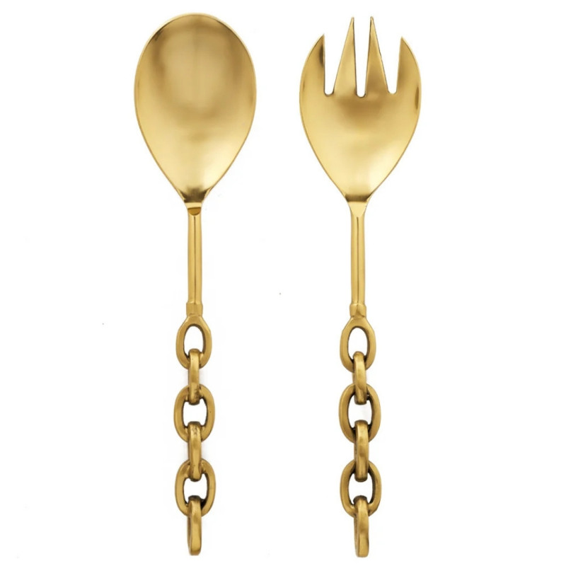 SET DI 2 POSATE INSALATA, CATENA ORO LTS02402