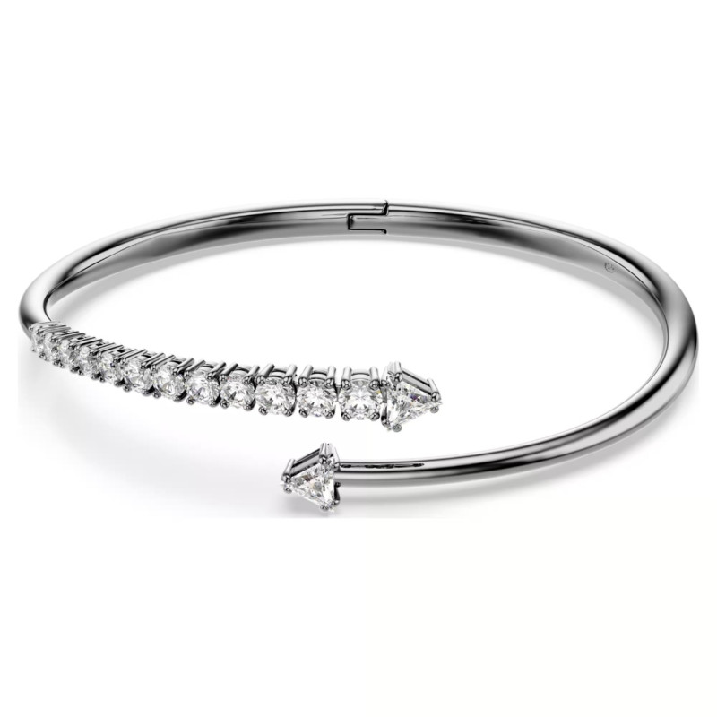 SUBLIMA BANGLE, WHITE, RUTHENIUM PLATED