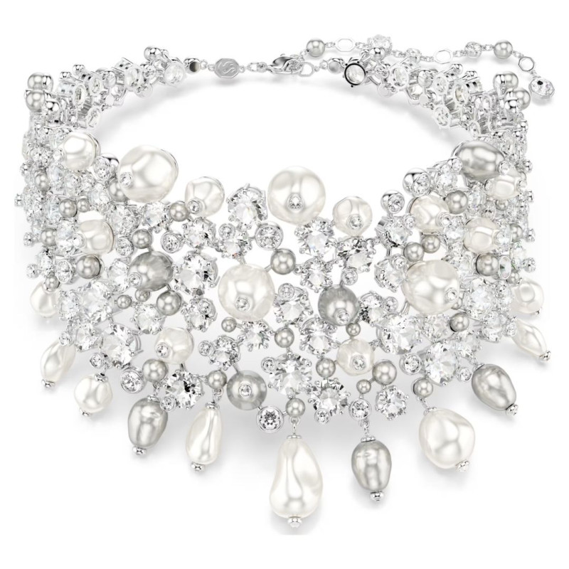 GIROCOLLO CHOKER CONSTELLA, BIANCO, CRYSTAL PEARL, PLACCATO RODIO 5722471