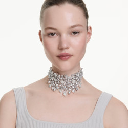 GIROCOLLO CHOKER CONSTELLA, BIANCO, CRYSTAL PEARL, PLACCATO RODIO 5722471