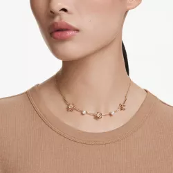 IDYLLIA NECKLACE, CRYSTAL PEARL, GOLD TONE PLATED, 5732388