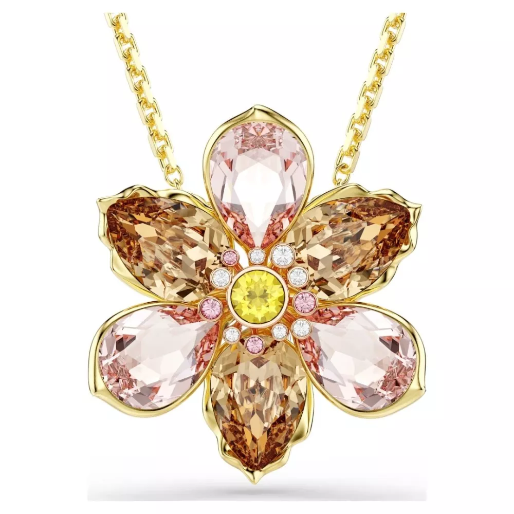 PENDENTE E SPILLA IDYLLIA, FIORE, PLACCATO ORO 5735227