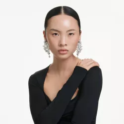 CONSTELLA CLIP EARRINGS, WHITE, RHODIUM PLATED 5722498