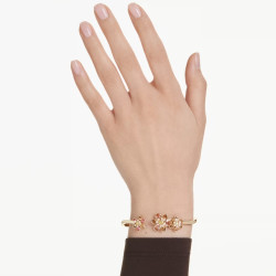 BRACCIALE RIGIDO IDYLLIA, FIORE, TAGLIO MISTO, PLACCATO ORO