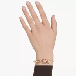 IDYLLIA BANGLE, FLOWER, MIXED CUTS, MULTICOLOR, GOLD PLATED