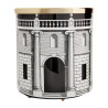 PAPER BASKET CASA CON COLONNE, WHITE AND BLACK