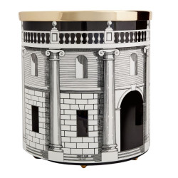 PAPER BASKET CASA CON COLONNE, WHITE AND BLACK