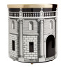 PAPER BASKET CASA CON COLONNE, WHITE AND BLACK