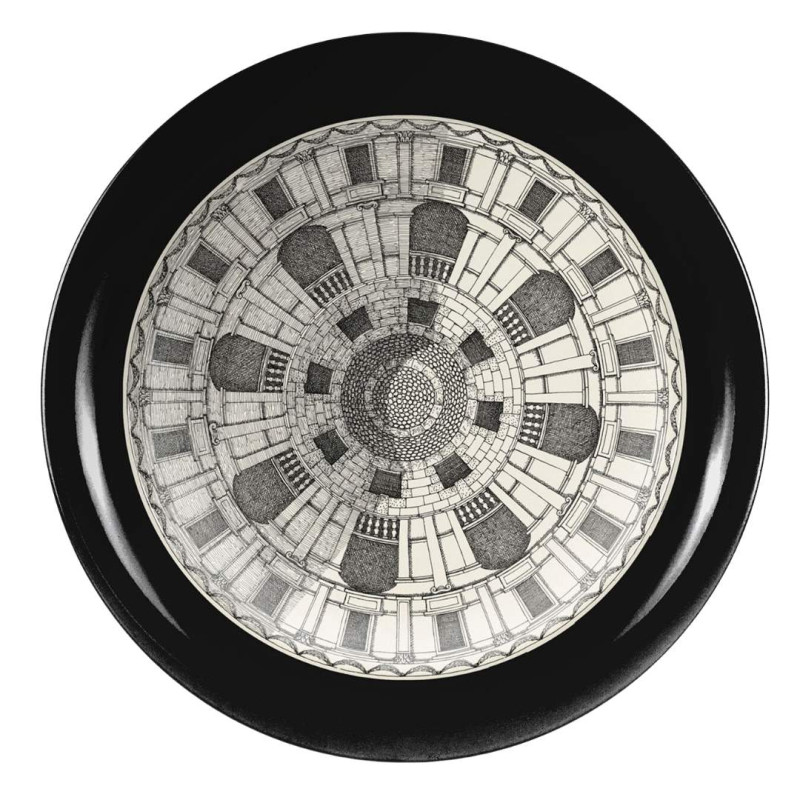 ROUND TRAY 40 CM, CORTILE N.1, WHITE & BLACK
