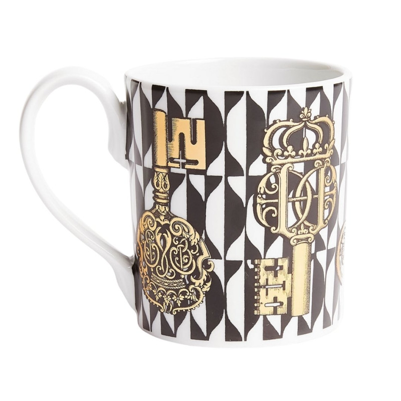 MUG CHIAVI ORO E LOSANGHE NERO E BIANCO