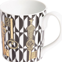 MUG CHIAVI ORO E LOSANGHE NERO E BIANCO