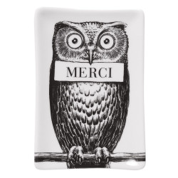 RECTANGULAR ASHTRAY, MERCI OWL