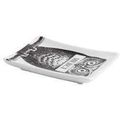 RECTANGULAR ASHTRAY, MERCI OWL