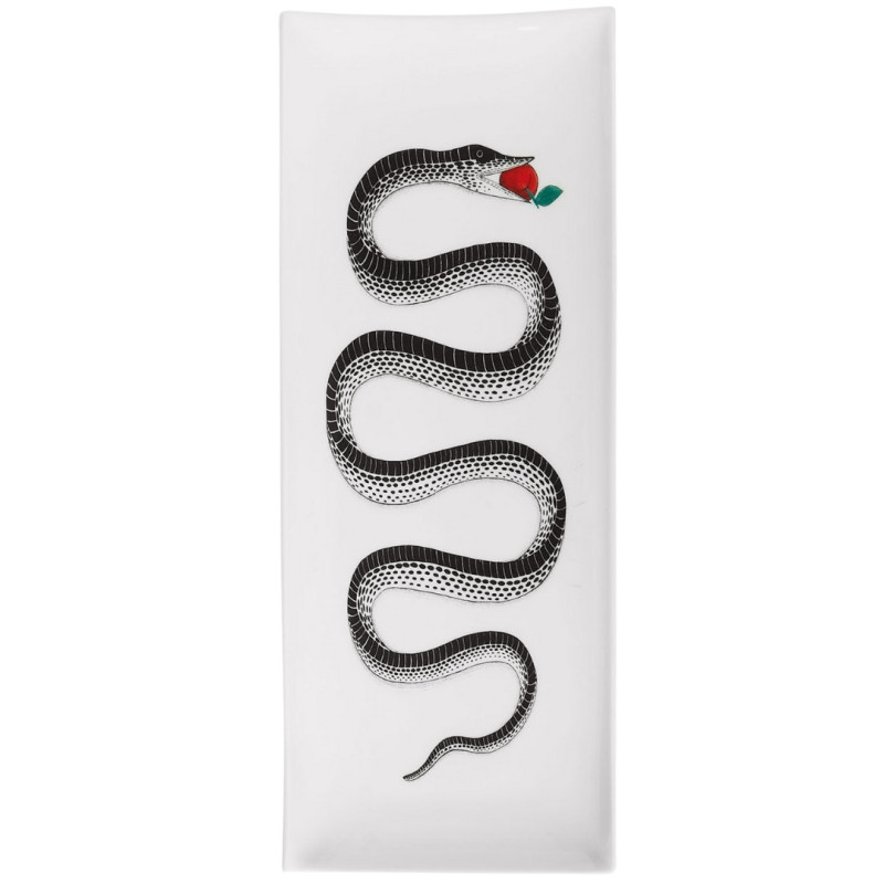 VASSOIO RETTANGOLARE 39 CM, SERPENTE BIANCO E NERO