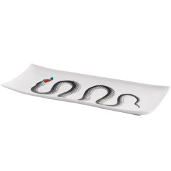 VASSOIO RETTANGOLARE 39 CM, SERPENTE BIANCO E NERO