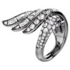 VIENNA COLLECTION RING SWAN,WHITE,RUTHENIUM PLATED