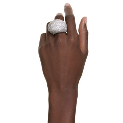 SUBLIMA WHITE RHODIUM PLATED COCKTAIL RING