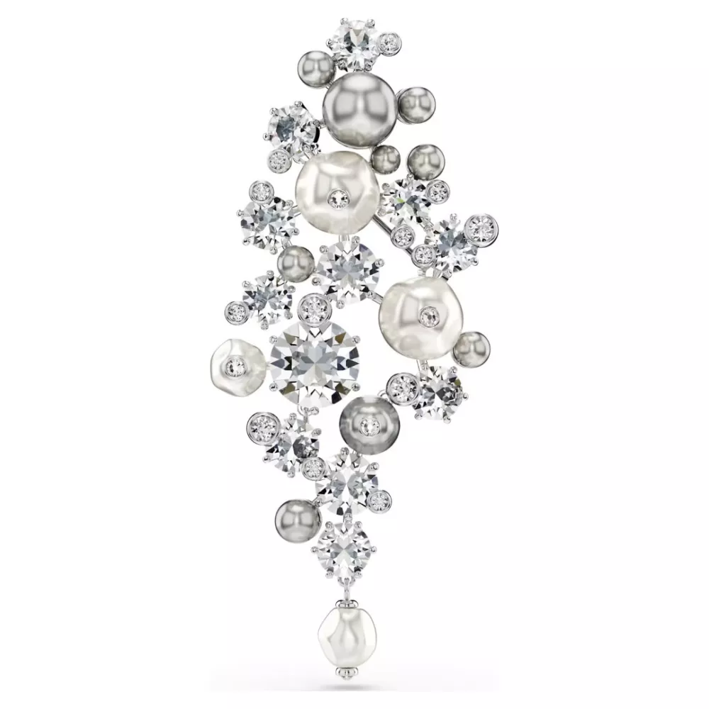 SPILLA CONSTELLA, CRYSTAL PEARL, BIANCO, PLACCATO RODIO 5722516