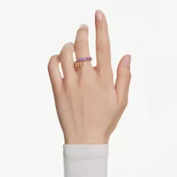 MATRIX RING, MIXED CUTS, MULTICOLORED, GOLD-TONE PLATED