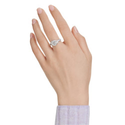 ANELLO MATRIX NODO BIANCO, PLACCATO RODIO