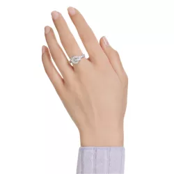 MATRIX WHITE KNOT RING, RHODIUM PLATED