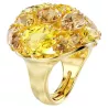GEMA COCKTAIL RING, MIXED CUTS, YELLOW, GOLD TONE PLATED