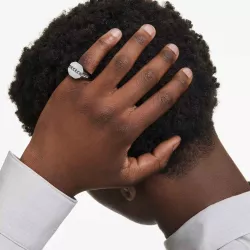 DEXTERA OCTAGONAL BLACK RUTHENIUM RING