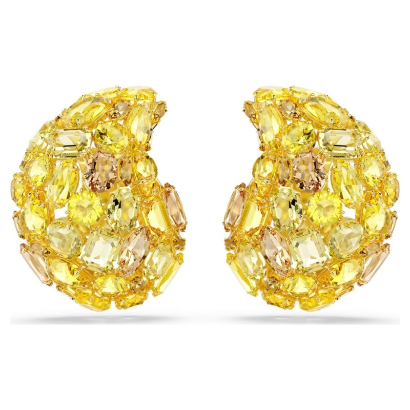 GEMA CLIP EARRINGS, YELLOW, GOLD TONE PLATED 5723383