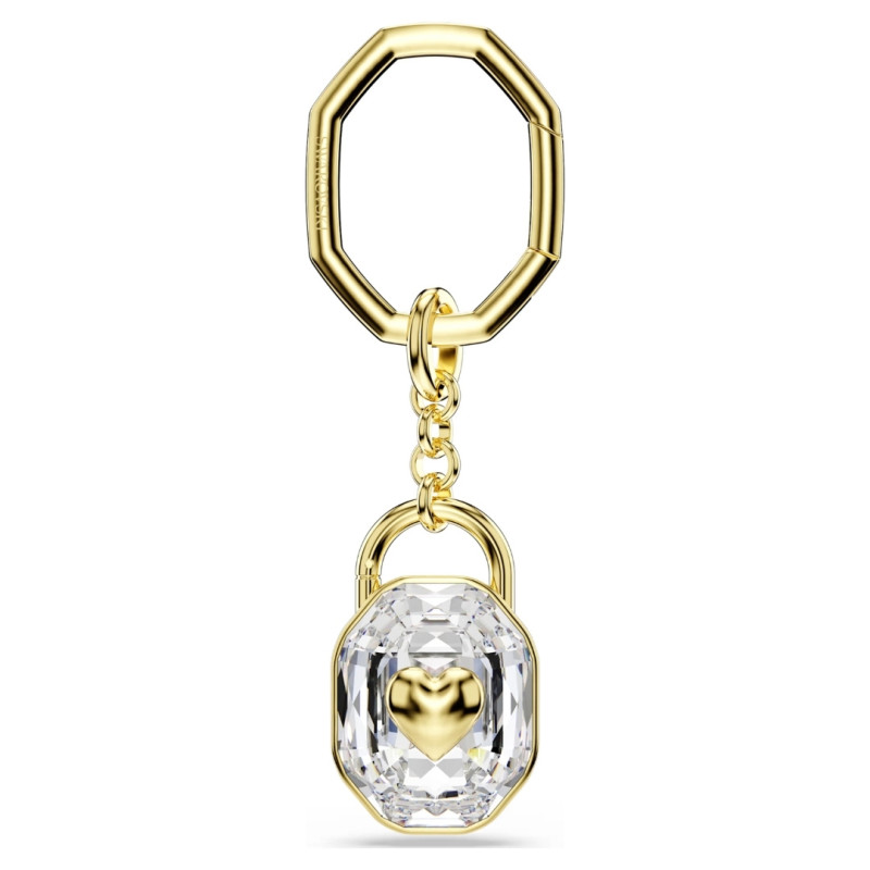 SYMBOLICA KEY RING, WHITE, GOLD TONE PLATED 5733765