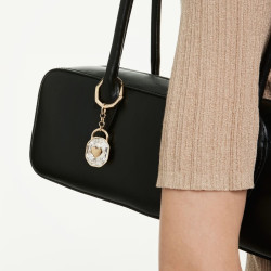 SYMBOLICA KEY RING, WHITE, GOLD TONE PLATED 5733765