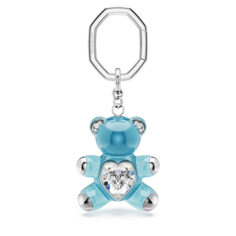 TEDDY KEY RING, RHODIUM PLATED