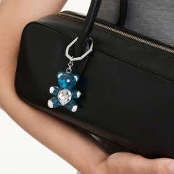 TEDDY KEY RING, RHODIUM PLATED