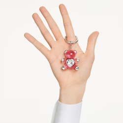 TEDDY KEY RING, RHODIUM PLATED