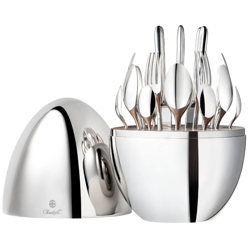 SET 24 SILVER PLATED CUTLERY, EGG MOOD 65299