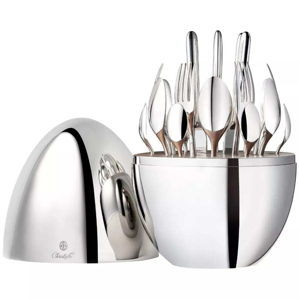 SET 24 SILVER PLATED CUTLERY, EGG MOOD 65299