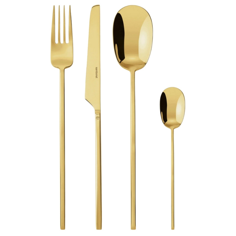 SET OF 24 CUTLERY PIECES, 100 PVD GOLD