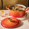 ROUND CAST IRON CASSEROLE, 100 YEARS ANNIVERSARY