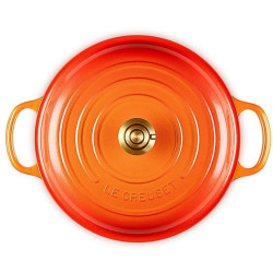 ROUND CAST IRON CASSEROLE, 100 YEARS ANNIVERSARY
