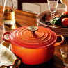 ROUND CAST IRON CASSEROLE, 100 YEARS ANNIVERSARY