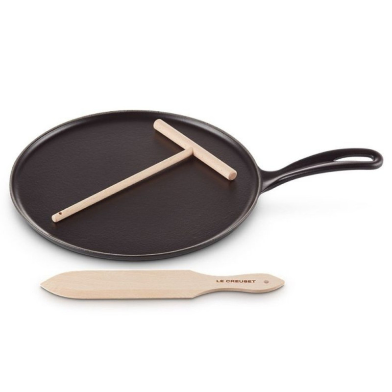 27 CM CREPE PAN, ENEMALED CAST IRON